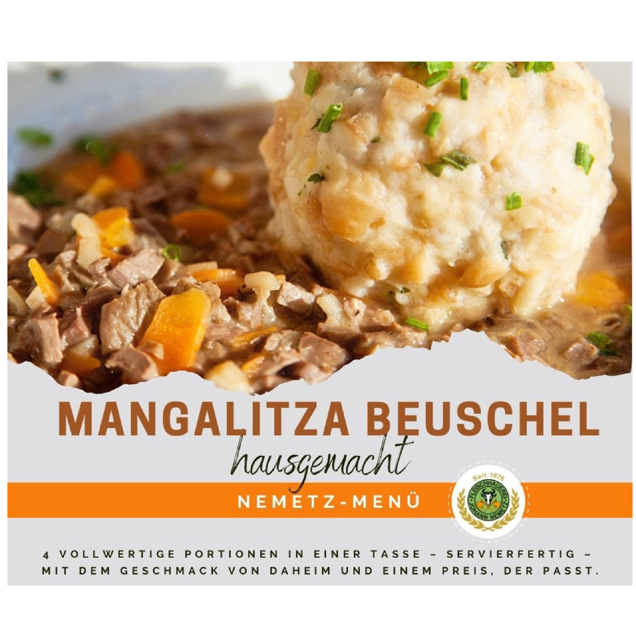 Hausgemachtes Mangalitza Beuschel-Men, 4 Portionen, fertig gekocht