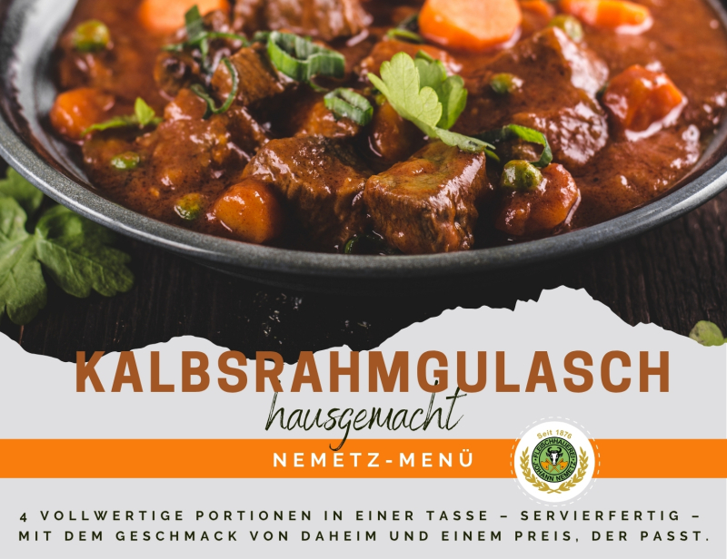Hausgemachtes Men Kalbsrahmgulasch