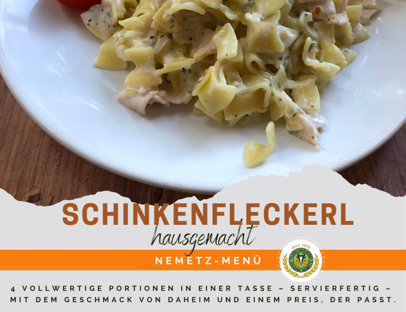 Hausgemachtes Men Schinkenfleckerl 